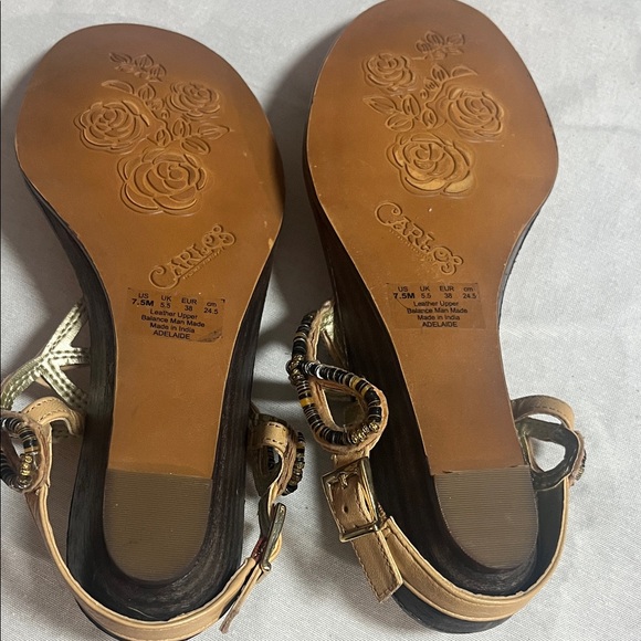 Carlos by Carlos Santana Beaded Sandals - Black and Tan - Picture 2 of 4